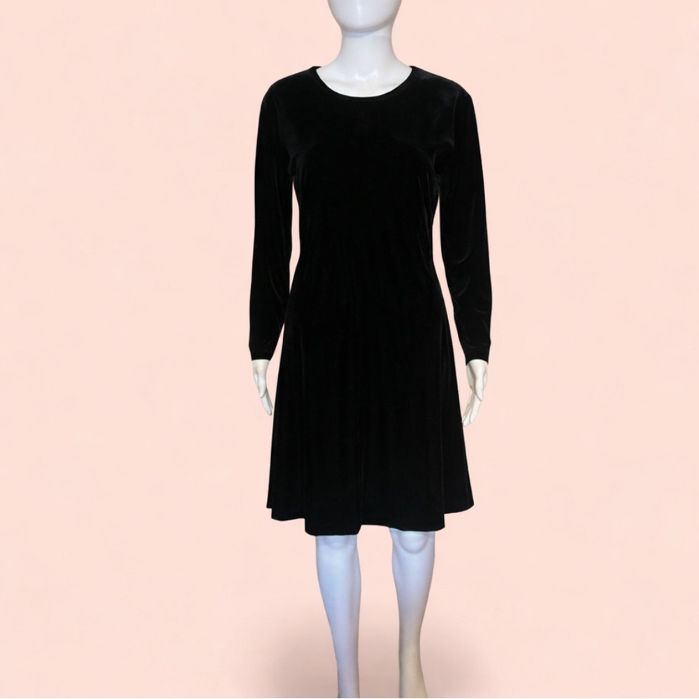 Jacqueline Ferrar Black Velvet Long Sleeve Dress